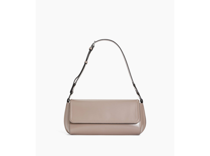 Sac porté épaule moyen modèle Solaise en cuir lisse effet box