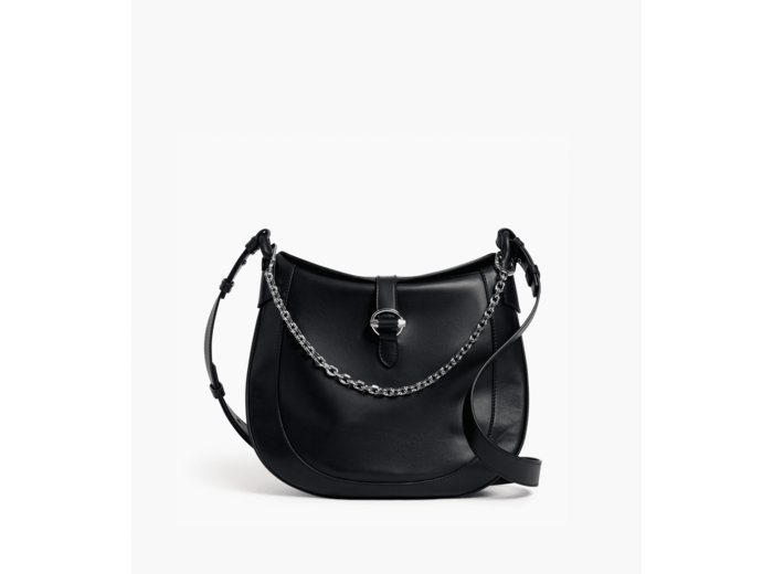 Grand sac bandoulière Pia en cuir lisse