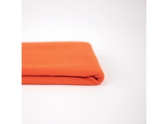See You at Six - Tissu Jersey Bord-Cotes Uni Couleur Rouge Puffin Bill