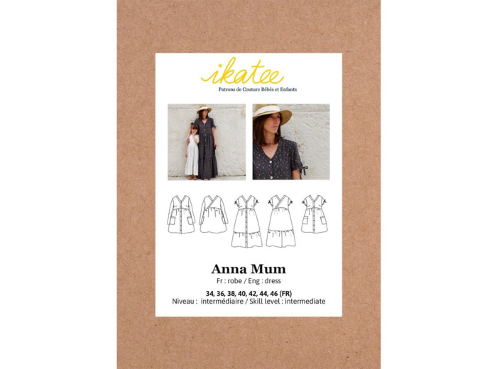 Ikatee – Patron Femme Robe "Anna Mum" du 34 au 46