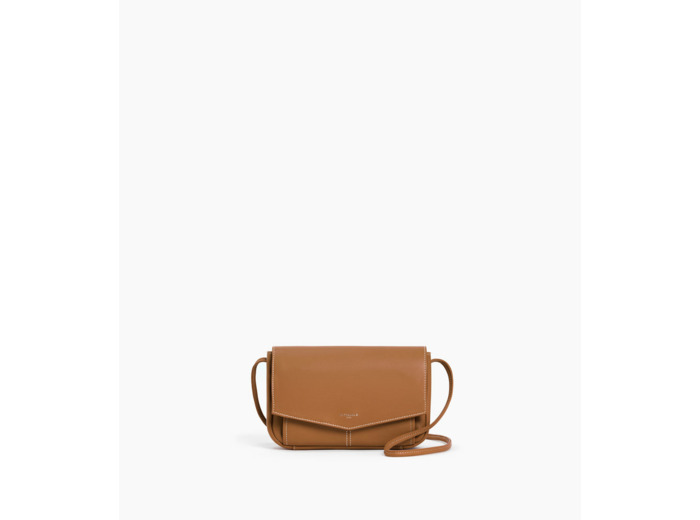Sac pochette avec bandoulière amovible Charlotte en cuir lisse