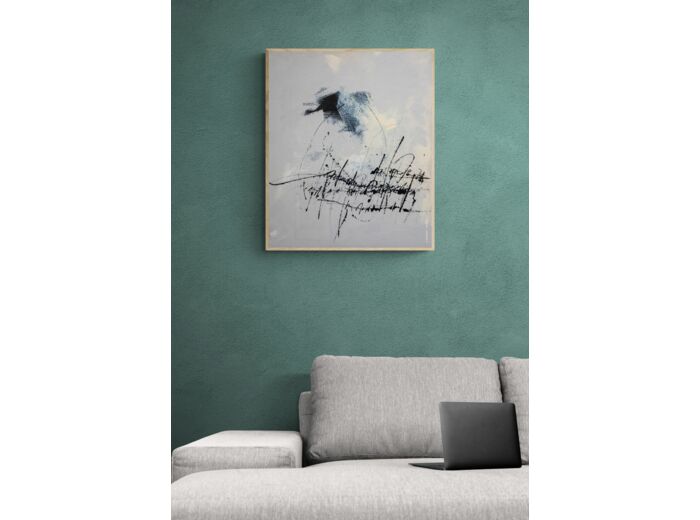 Tableau - Acrylique sur toile - Abstraction Calligraphique - 54x65 cm