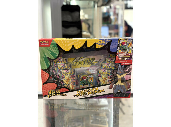 Coffret - Méga-Lucario - Premium Collection Poster - Héros Transcendants - FR - Pokémon [ME2.5] 10 Boosters