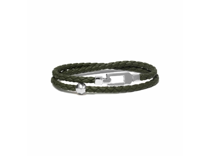 Bracelet Borsari Eldo en cuir et argent