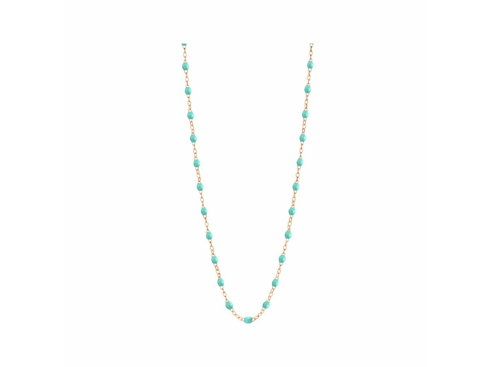 Collier Gigi Clozeau Classique en or rose et résine vert eau, 42cm