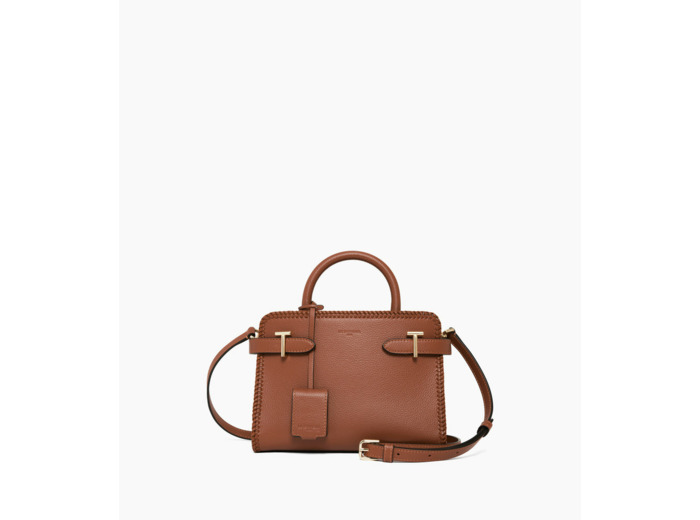 Petit sac à main Emilie en cuir grainé avec surpiqûres