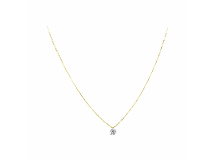 Collier Sarlane Etincelle Brillant en or jaune et diamant taille brillant de 0.25ct monté en Serti Riveté