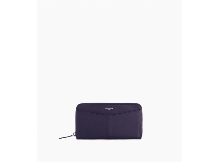 Compagnon zippé à rabat Charlotte en cuir lisse