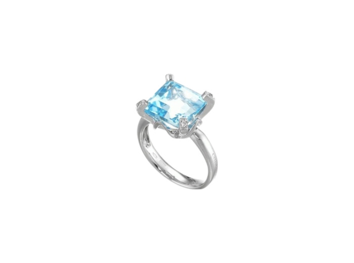 Bague Chimento Iris en or gris, topaze et diamants