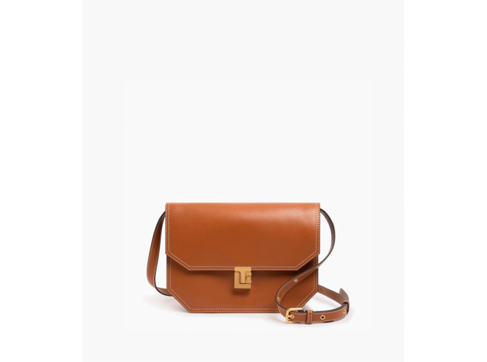 Sac bandoulière moyen modèle Rose en cuir lisse