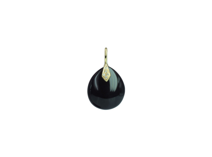 Pendentif Isabelle Langlois Talisman en or jaune, onyx et diamant