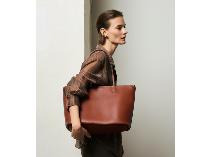 Grand sac cabas Louise en cuir grainé