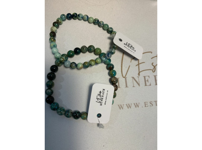 Bracelet en chrysocolle 6 mm
