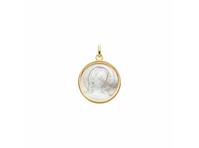 Médaille Arthus Bertrand Vierge Virgo Amabilis nacre 19 mm or jaune poli