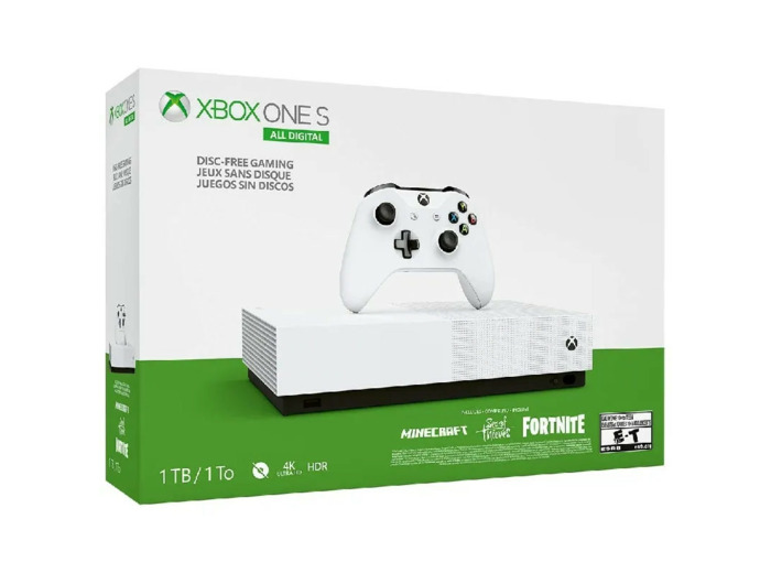 Console Microsoft Xbox One S All Digital 1to avec une manette