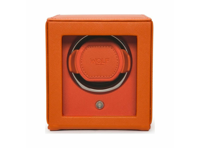 Remontoir pour montre automatique Wolf 1834 en cuir vegan orange