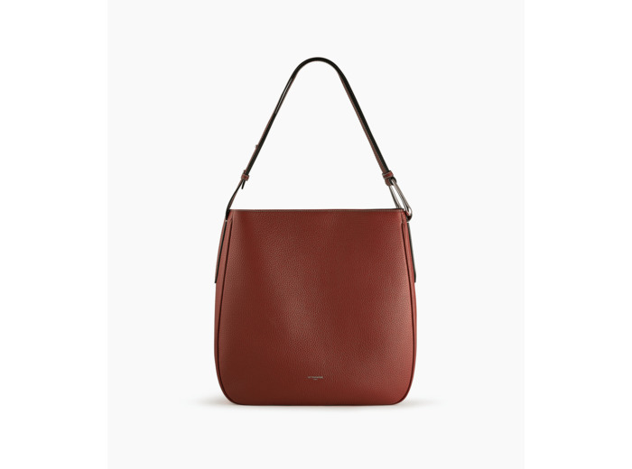 Grand sac hobo Madeleine en cuir de taurillon grainé