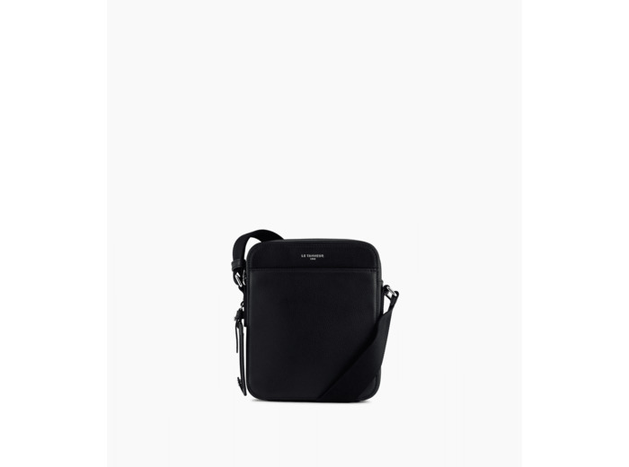 Petite sacoche zippée Emile en cuir grainé