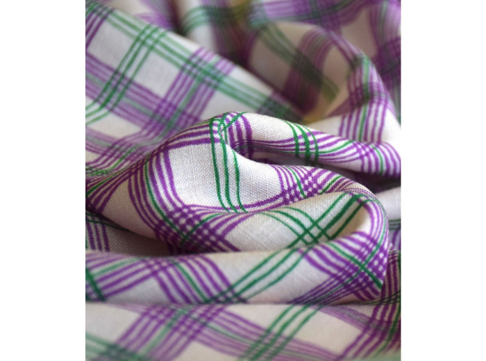 Singulière par Cousette - Tissu Viscose Tramé "Harry's Checks Purple"