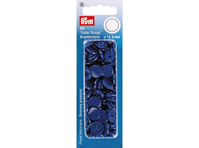 Prym - Boite 30 Boutons Pression "Color Snaps" Coloris Bleu Royal (12,4 mm)