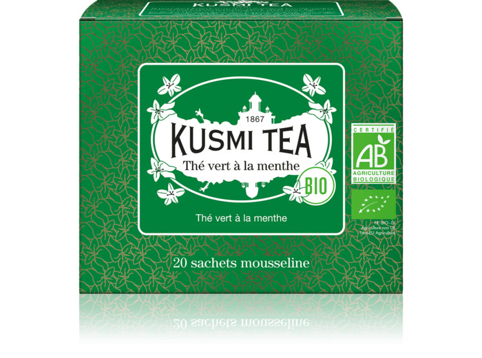 Thés Aromatisés Verts Thé Vert à la Menthe Bio - Etui 20 sachets mousseline - 40gr
