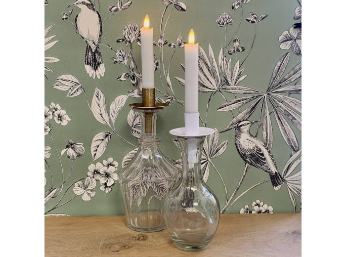 Porte-bougie carafe Or / Blanc