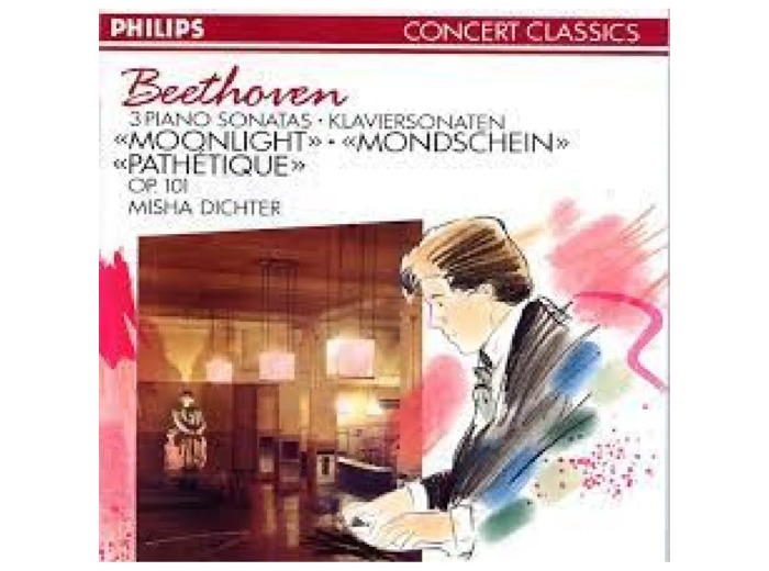 Cd Ludwig van Beethoven - 3 Piano Sonatas 'Mondschein', 'Pathetique', Op. 101