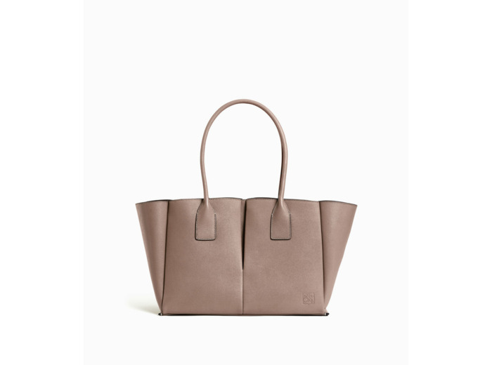 Grand sac cabas Elena en cuir grainé