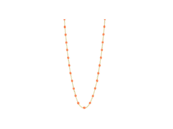 Collier Gigi Clozeau Classique en or jaune et résine orange fluo, 42cm