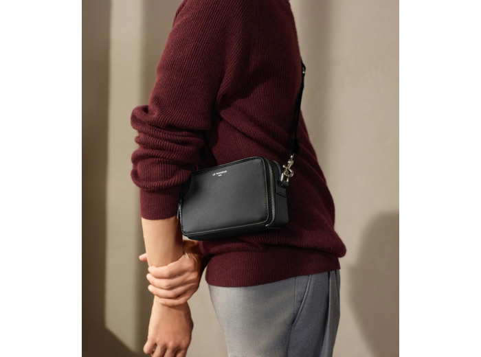 Petite sacoche 2 compartiments Emile en cuir grainé