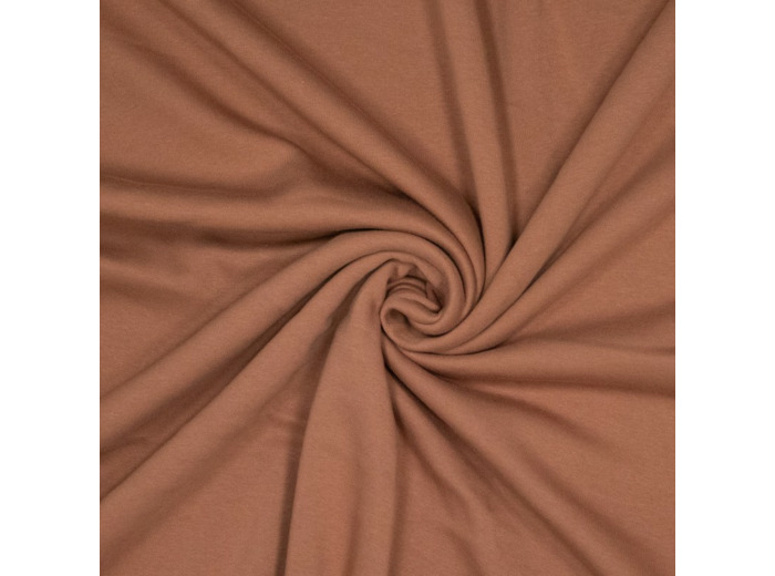Sélection Coup de Coudre - Tissu Jersey Sweat de Coton Gratté Uni Couleur Mocha Mousse