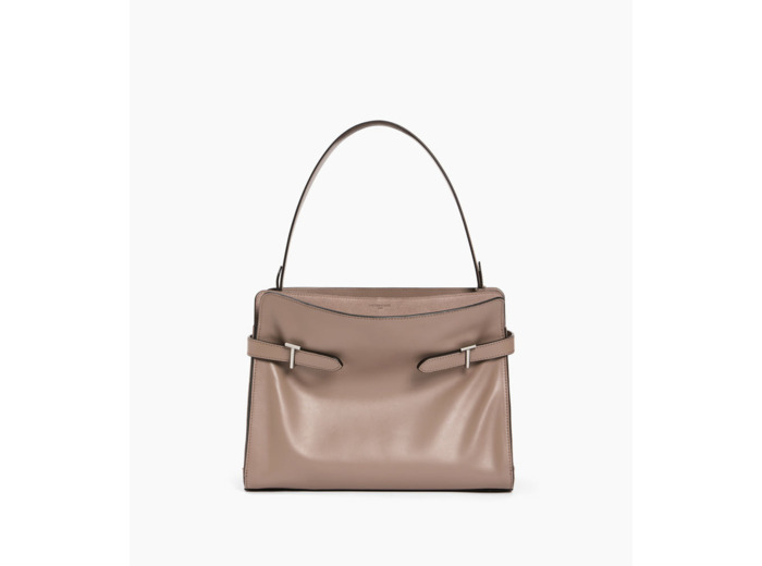 Sac porté épaule grand modèle Emie en cuir lisse et nubuck