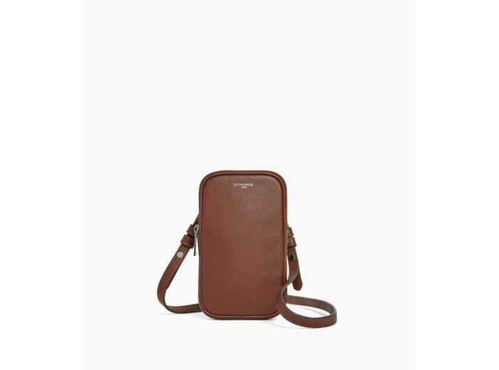 Etui téléphone en cuir grainé