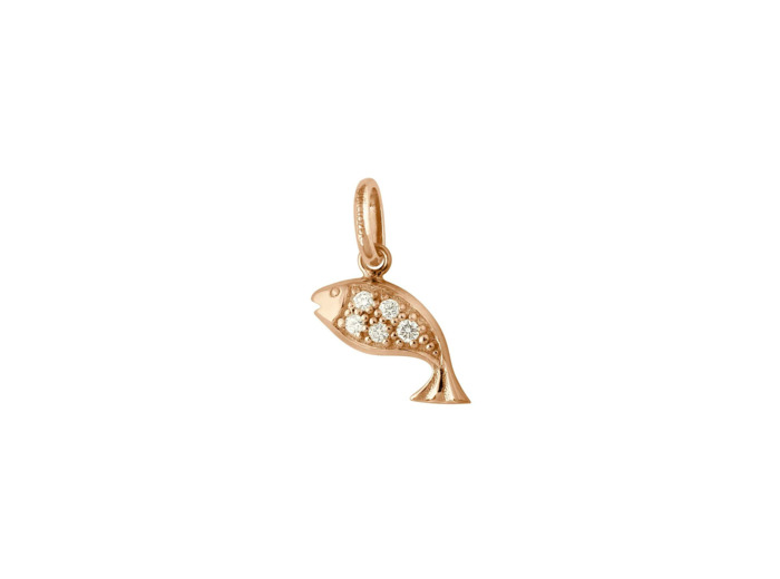 Pendentif Gigi Clozeau Zodiaque Poissons en or rose et diamants