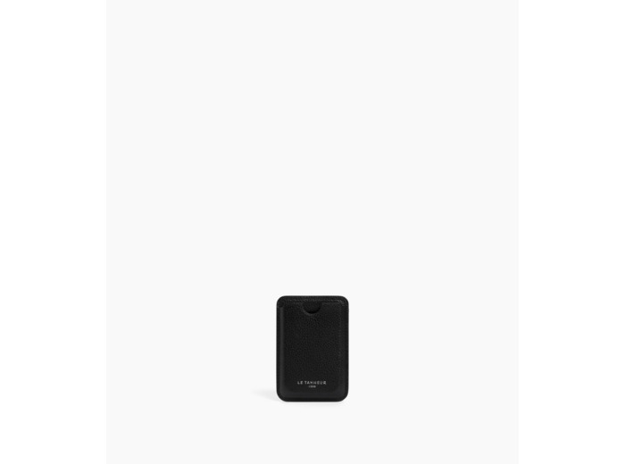 Porte cartes magnétique en cuir grainé