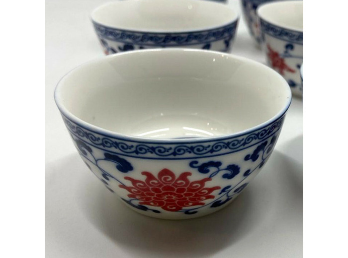 5 TASSES PORCELAINE PIVOINE 40ML