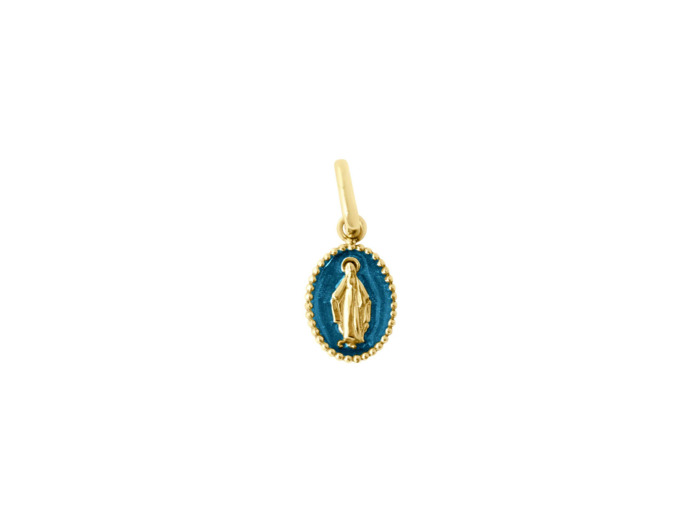 Pendentif Gigi Clozeau Madone en or jaune et résine jungle