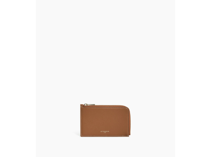 Porte cartes zippé Emilie en cuir grainé