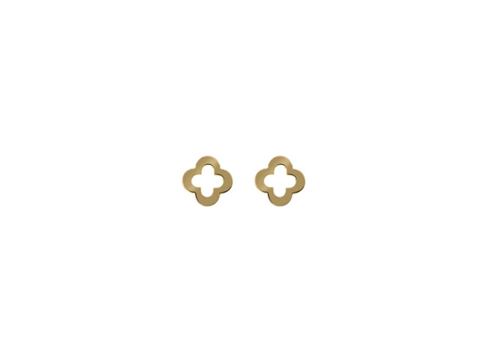 Boucles d'oreilles croix arrondies en or jaune
