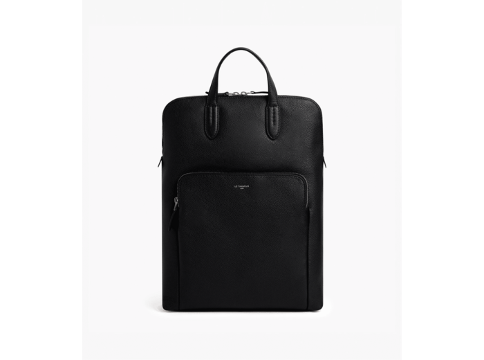 Sac à dos zippé business Sophie en cuir grainé