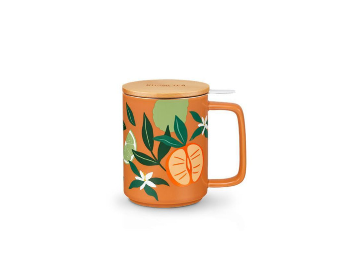 Accessoires Tisanière KT 48Cl porcelaine, couvercle hêtre AH 25 Citron Orange
