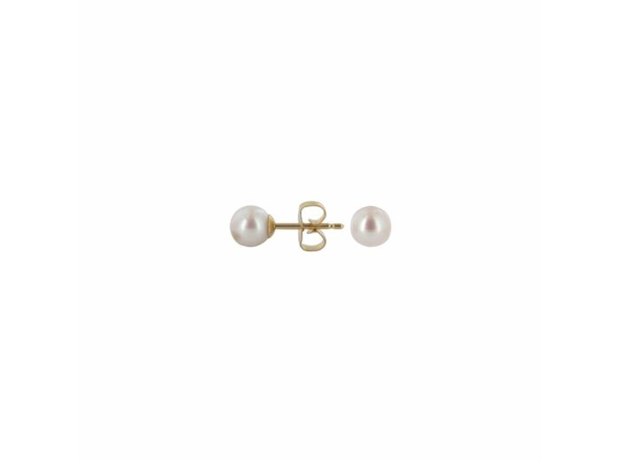 Boucles d'oreilles en or jaune et perles de culture de 5-5.5mm