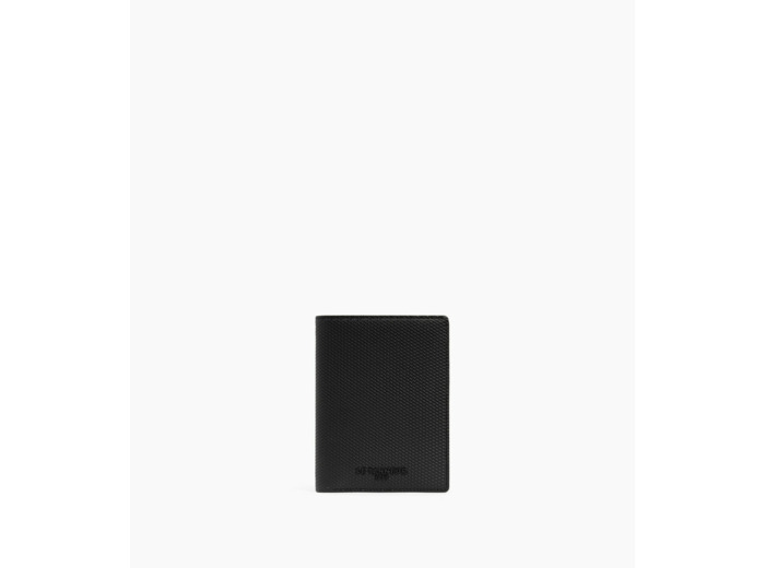 Portefeuille vertical zippé Emile en cuir signature T