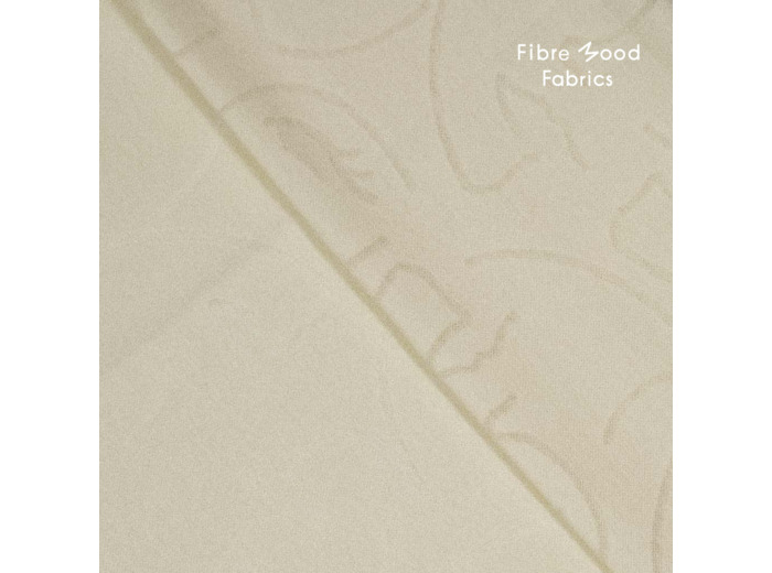 Fibre Mood - Tissu Jacquard de Coton "Samira" Couleur Crème Imprimé Visages
