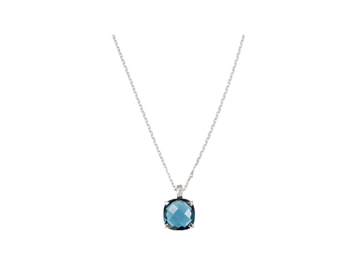 Collier Cesare Pompanon Poppy Blue en or blanc et topaze Blue London