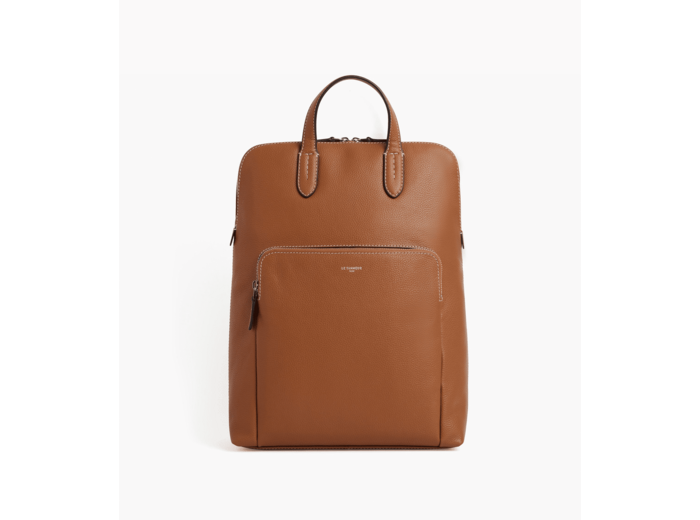 Sac à dos zippé business Sophie en cuir grainé