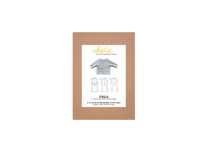 Ikatee – Patron Enfant Gilet "Vega" de 1 mois à 4 ans