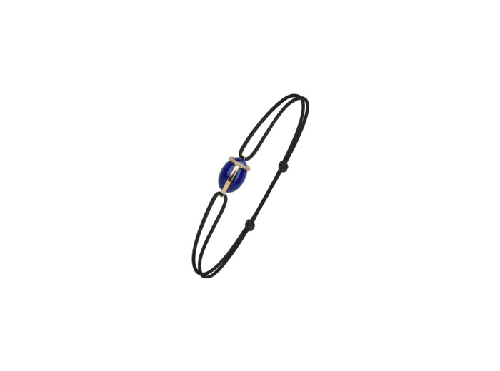 Bracelet Isabelle Langlois Khepri en or rose, lapis-lazuli et diamant