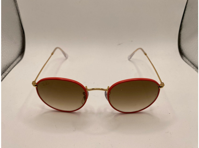 Lunette de soleil Ray-Ban RB 3447-J-M Round Full Color 919651 Rouge Sur Or Légende