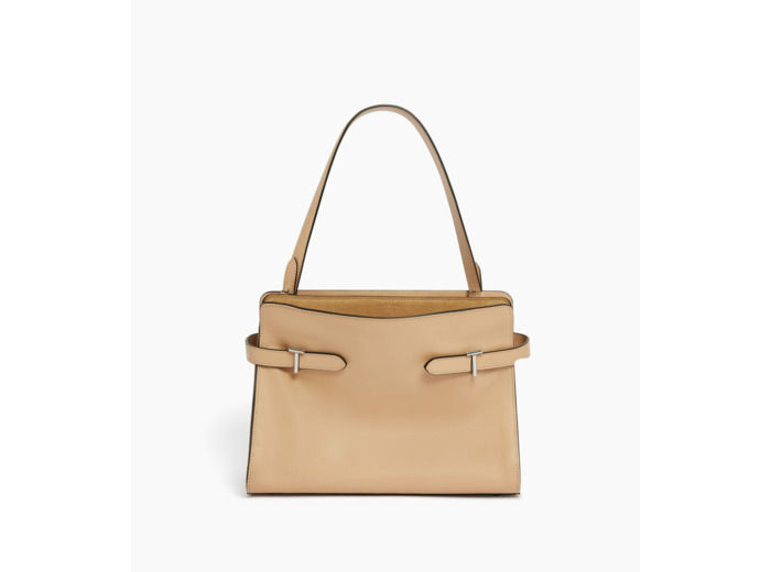 Sac porté épaule grand modèle Emie en cuir lisse et nubuck